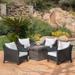 Antibes Outdoor 5-piece Wicker Club Chair Set with Square Firepit by Christopher Knight Home