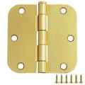 Door Hinges for Interior Doors 3-Pack 3-1/2-inch x 3.5-inch Design House 5/8-inch Radius Steel Door Hinge Door Hardware Satin Brass 181396