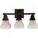 Meyda Tiffany 26310 18 W Bungalow White Alabaster Swirl 3 Light Vanity Light - White