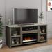 Bridgevine Home Joshua Creek 62 inch Electric Fireplace TV Stand for TVs up to 70 inches, Barnwood Finish