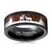 Tungsten Hunting Ring Wedding Band Wood Deer Stag 8MM