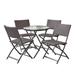 El Paso Outdoor 5-piece Multi-brown Wicker Folding Dining Set by Christopher Knight Home