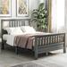 Full size Wood Platform bed with headboard and footboard,gray