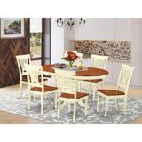 East West Furniture 7 Piece Dining Room Table Set- an Oval Kitchen Table and 6 Dining Chairs, Buttermilk & Cherry