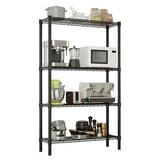 Zimtown 4-Shelf 13.8 W X 35 D X 55 H Steel Storage Rack Adjustable Metal Wire Shelf for Garage Kitchen Black