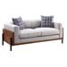 Pelton Loveseat with Pillows in Fabric & Walnut