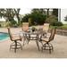 Manor 5-Piece High-Dining Set with a 56 In. Cast-top Table and 4 Counter-Height Swivel Chairs