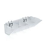 Azar Displays 223011 4-Compartment Storage Tray 10.5 W x 5 D x 3 H with 2 U-Hooks for Pegboard Slatwall or Counter 2-Pack