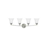 4413204-962-Generation Lighting-Sea Gull Lighting-Metcalf-Four Light Wall/ Bath Sconce-Brushed Nickel Finish-Incandescent Lamping Type