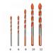 SDS Plus Bits Set Rock Carbide Tip 5-Piece