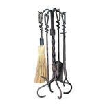 UniFlame 5-Piece Antique Rust Finish Wrought Iron Toolset with Twist Handles