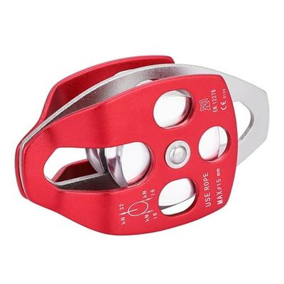 red Pulley Large Pulley Strong Aluminum-Magnesium Alloy,for Mountain Rescue 