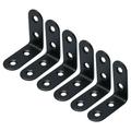 1.97 x1.97 Stainless Steel Black L Shaped Angle Brackets Wall Mounting Corner Braces Supporter 6pcs