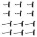 Jifram Extrusions- Inc. 11000284 Easy Living Easy Wall Bag of Six 4 in. & Six 6 in. 45 Degree Black Metal Slatwall Hooks with Stabalizer & Double Hook Clips
