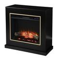 Southern Enterprises 33.25 Black and Gold Contemporary Electric Fireplace