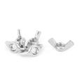5pcs 304 Stainless Steel M8 Back Plate Wing Nuts Wingnut Silver Tone