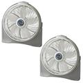 Lasko 20 Inch Cyclone Floor or Wall Mounted Pivoting Fan White (2 Pack)