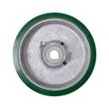 6 x 2 Green Polyurethane Tread on Cast Iron Keyed Drive Wheel - 3/4 Plain Bore with two 1/4 Set Screws - Service Caster Brand