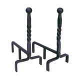 Minuteman International Ball End Wrought Iron Fireplace Andirons (2 Pack)