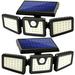 Solar Lights Outdoor Wireless LED Solar Motion Sensor Lights Outdoor; 3 Adjustable Heads 270 Wide Angle Illumination IP65 Waterproof Security LED Flood Light- 2 Pack set