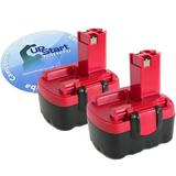 2-Pack UpStart Battery Bosch GSR 14.4-1 Battery - Replacement Bosch 14.4V Battery (1300mAh NICD)