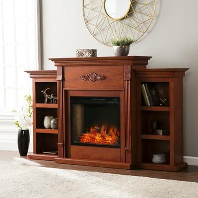Southern Enterprises Bookcases, Southern Enterprises Griffin Electric Fireplace With Bookcases Ivory