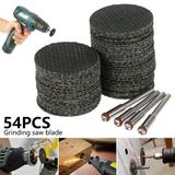 HOTBEST 54 Pcs Abrasive Cutting Tool Accessory Reinforced Fiberglass Cut Off Wheels Abrasive Cutting Tool Disc with 4 Mandrels Included Rotary Discs Compatible