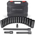 20PCS 1/2-Inch Drive Metric Deep Cr-V Impact Socket Set