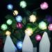 Epicgadget Solar Snowball Dandelion Light Colorful Stainless Steel Solar Path Lights for Outdoor Landscape Lighting Solar Pathway Lights for Lawn Patio Yard Walkway Driveway and Garden (2 Pack)