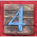aMonogram Art Unlimited Number Mounted on Rustic Wooden Board Wall Décor in Blue/Brown/Gray | 8 H x 6 W x 1.75 D in | Wayfair 95516-08
