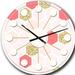 East Urban Home Gold Chic Design I - Mid-Century Modern wall clock Metal in Brown/Pink/Yellow | 29 H x 29 W in | Wayfair