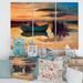 East Urban Home Boat During Evening Glow At The Lake I - 3 Piece Wrapped Canvas Painting Canvas in Orange | 28 H x 36 W x 1 D in | Wayfair