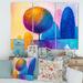 East Urban Home Colorful Ornamental Trees X - 3 Piece Wrapped Canvas Painting Canvas | 28 H x 36 W x 1 D in | Wayfair