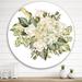 East Urban Home Beautiful Bouquet w/ Hudrangea & Roses - Farmhouse Metal Circle Wall Art Metal | 29" H x 29" W x 1" D | Wayfair