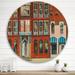 East Urban Home Facade Of Shop In Paris I - French Country Metal Circle Wall Art Metal in Red | 29" H x 29" W x 1" D | Wayfair