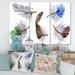 East Urban Home Colorful Boho Feather Set IV - 3 Piece Wrapped Canvas Painting Canvas in Brown | 28 H x 36 W x 1 D in | Wayfair