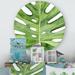 East Urban Home Green Monstera Leaf Tropical Palm Botanical Detail - Tropical Metal Circle Wall Art Metal | 23" H x 23" W x 1" D | Wayfair