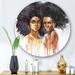 East Urban Home Portrait Of Two African American Women - Modern Metal Circle Wall Art Metal in Brown | 11" H x 11" W x 1" D | Wayfair