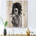 East Urban Home Monochrome Portrait Of African American Woman V - Modern Print On Natural Pine Wood in Brown/Green | 20 H x 10 W x 0.78 D in | Wayfair