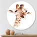 East Urban Home Portrait Of A Giraffe VIII - Farmhouse Metal Circle Wall Art Metal | 11" H x 11" W x 1" D | Wayfair