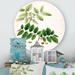 East Urban Home Vintage Botanicals XIV - Farmhouse Metal Circle Wall Art Metal in Green | 23 H x 23 W x 1 D in | Wayfair