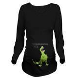 CafePress - Pregasaurus Rex, Funny Long Sleeve Maternity T Shi - Long Sleeve Maternity T-Shirt