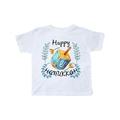 Inktastic Happy Hanukkah Dreidel and Laurels Toddler Short Sleeve T-Shirt Unisex White 7