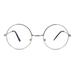 Mens Iconic Circle Lens Hippie Clear Lens Fashion Glasses Silver