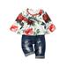 Multitrust Toddler Kids Baby Girls Tutu Dress Tops Denim Jeans Pants Outfits Clothes Set