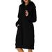 Women Casual Hooded Pullover Long Sleeve Hoodies Sweatshirt Pockets Midi Dress