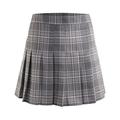 Women High Waisted Plain Pleated Skirt Skater Tennis School Uniforms A-line Mini Skirt Lining Shorts