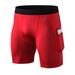 Men'S Tight Fitness Shorts With Pockets Sports Running Training Elastic Moisture Wicking Quick-Drying Shorts Red M