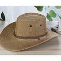 Sun Hat, Men Summer Straw Hat Cool Western Cowboy Hat Outdoor Wide Brim Hat