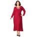 Jessica London Women's Plus Size Embellished Sweater Dress